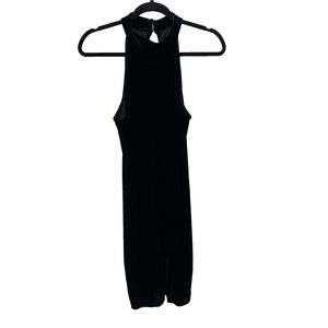 Green Envelope Black Velour Velvet Dress‎ M Sleeveless Goth Darkcore Witchy Sexy